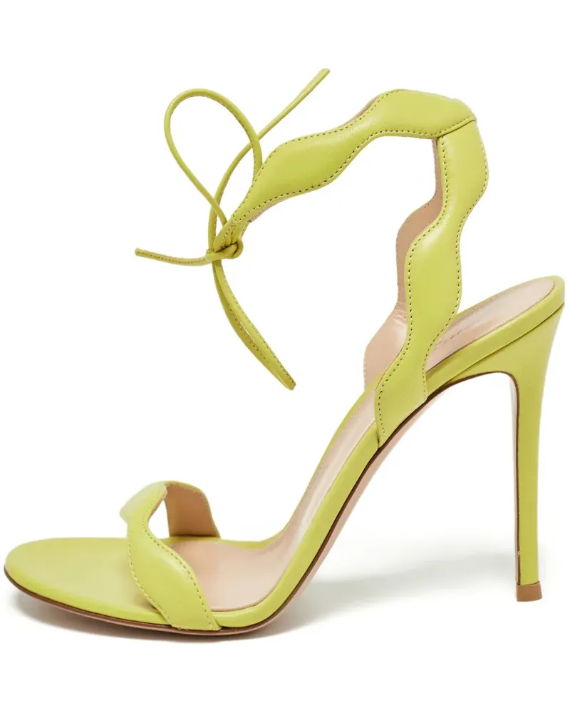 Gianvito Rossi Riemchensandalen mit Wellensaum 105mm - Grün Grün