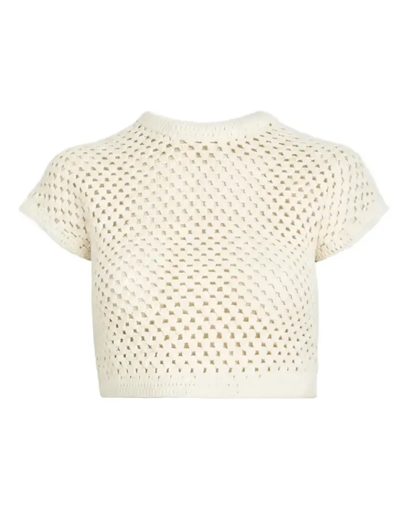 KITH Rhea knitted-cropped T-shirt - Nude Nude