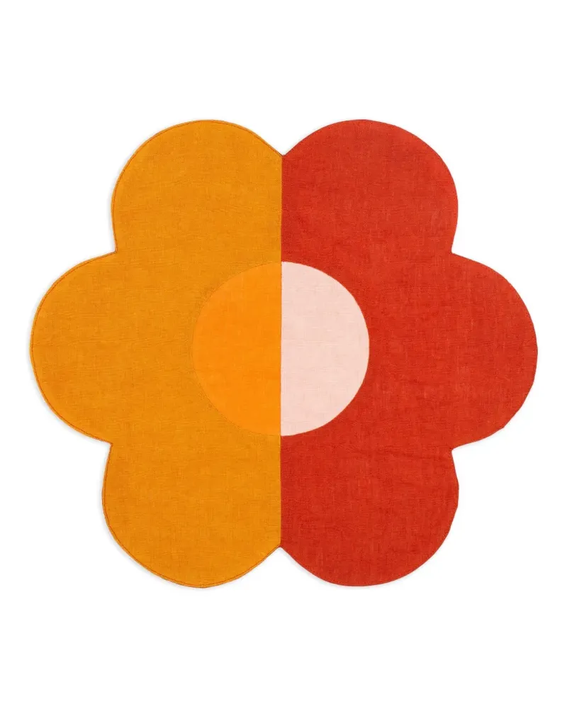 Misette Leinen-Tischsets in Blumenform (4er-Set) - Orange Orange