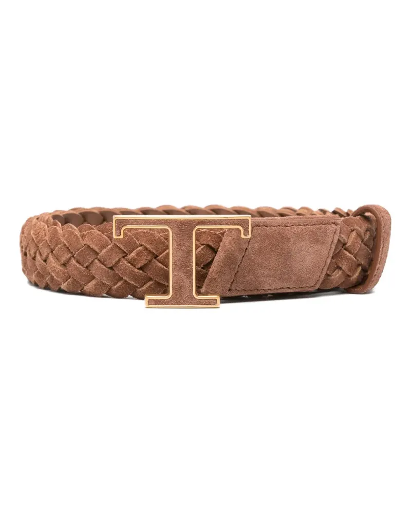 TOD'S braided leather belt - Braun Braun