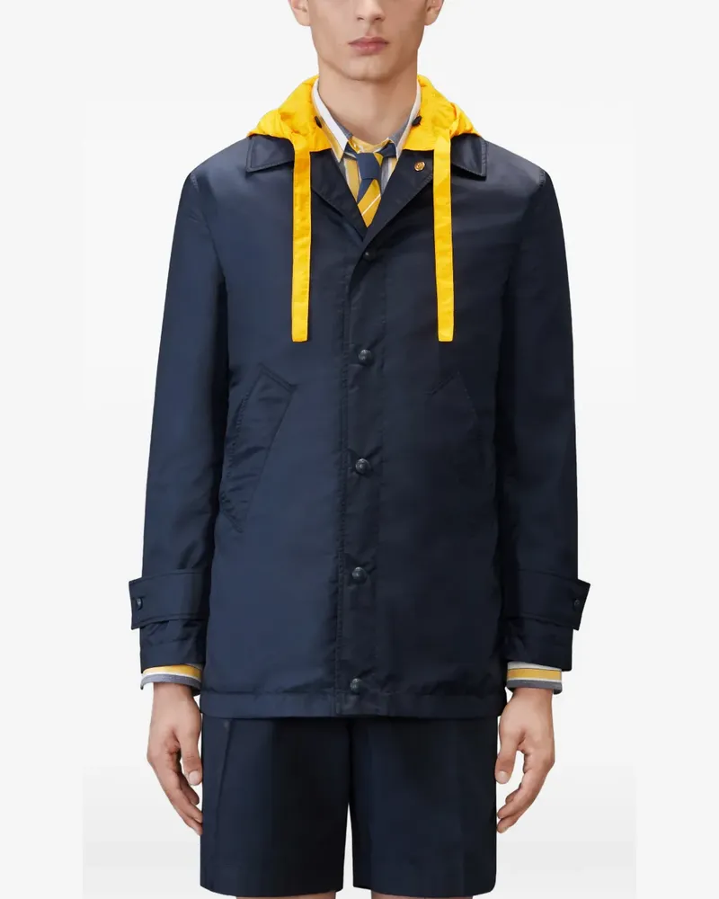 Thom Browne Unconstructed Relaxed Ripstop-Mantel - Blau Blau