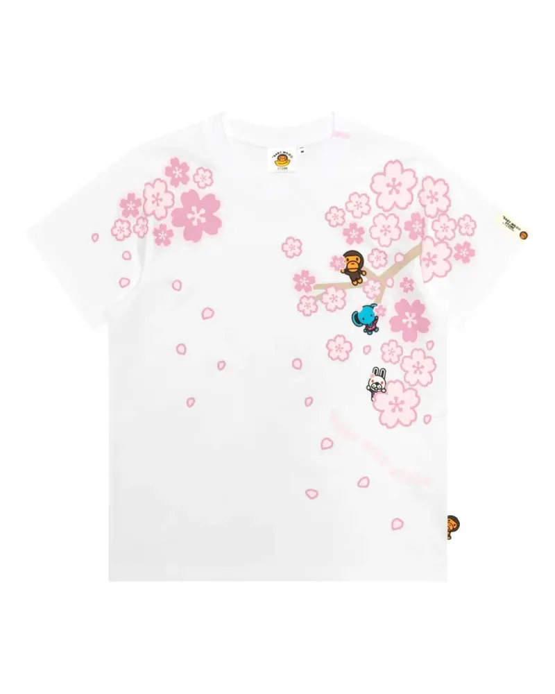 BAPE T-Shirt mit Blumen-Print - Weiß Weiß