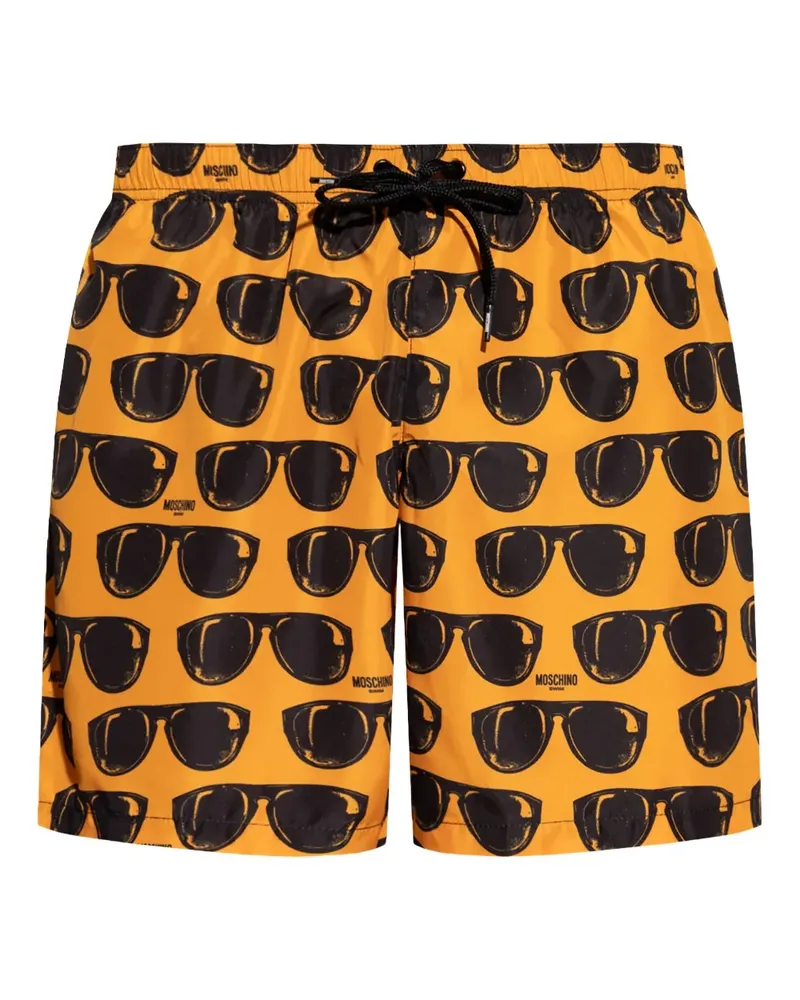 Moschino Badeshorts mit Brillenmuster - Orange Orange