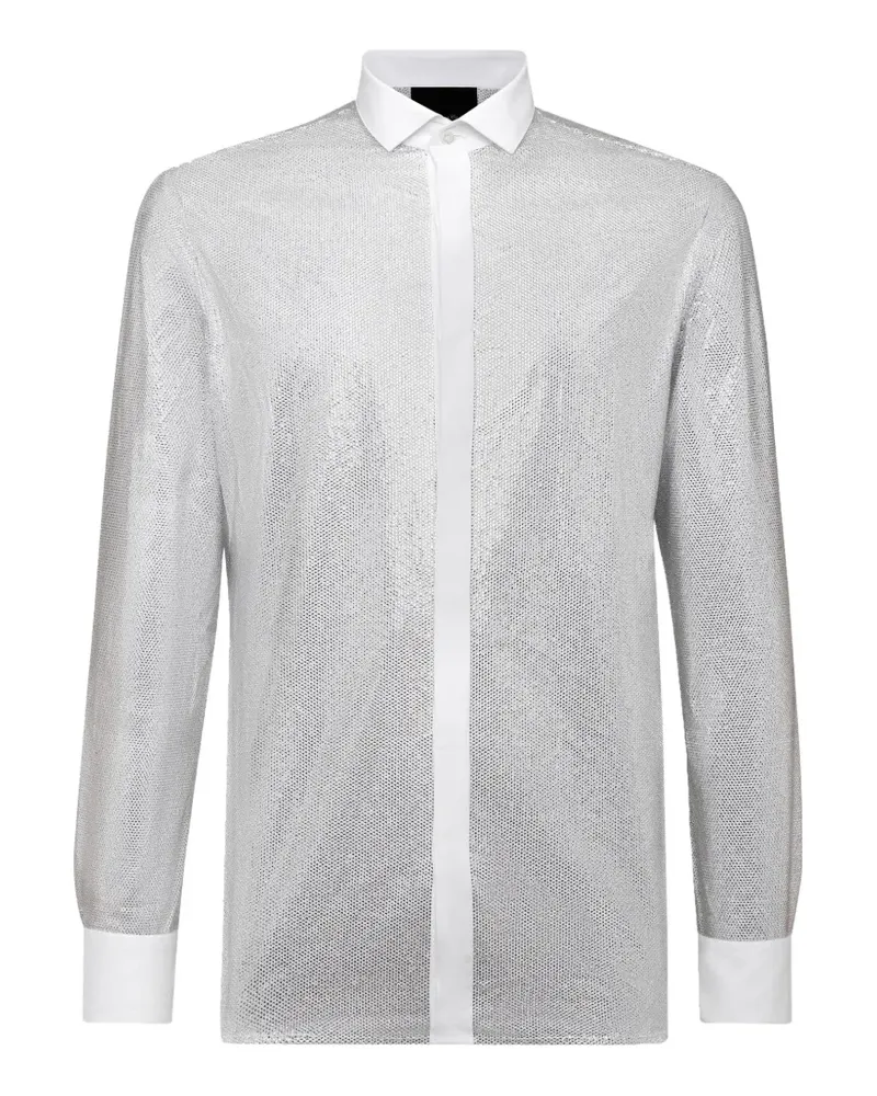 Philipp Plein crystal platinum cut shirt - Silber Silber