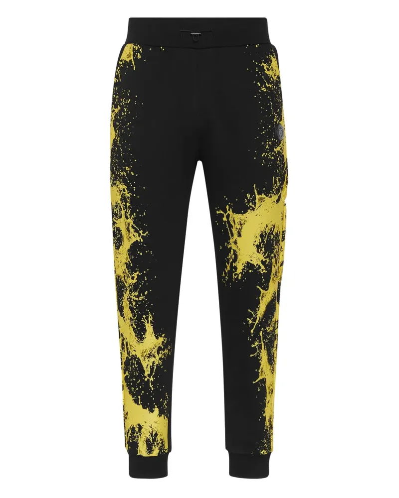 Philipp Plein Jogginghose mit Splash-Print - Schwarz Schwarz