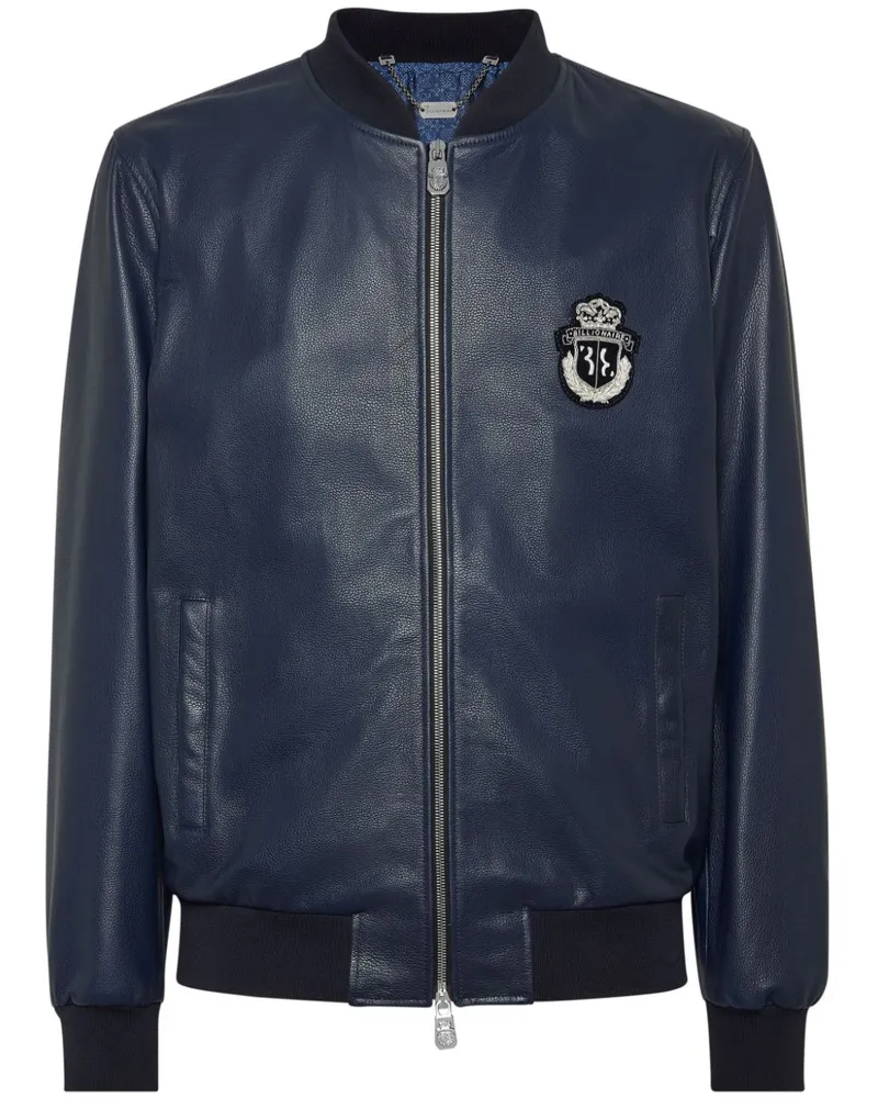 Billionaire Bomberjacke aus Leder - Blau Blau