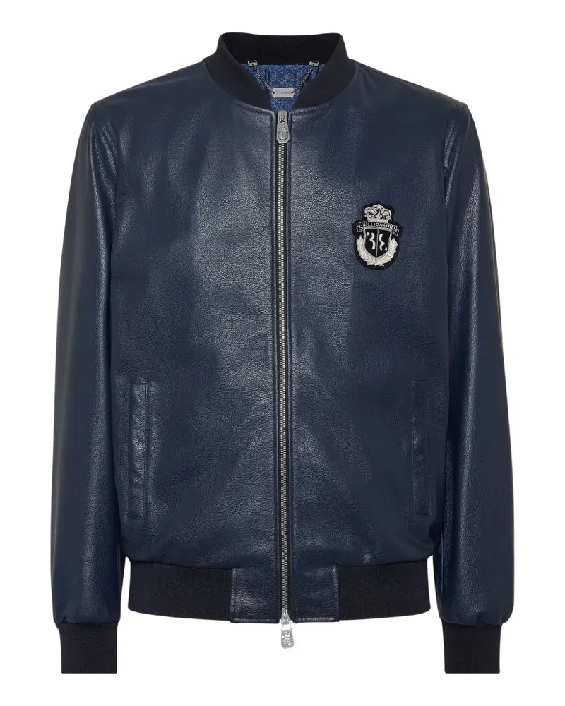 Billionaire Bomberjacke aus Leder - Blau Blau