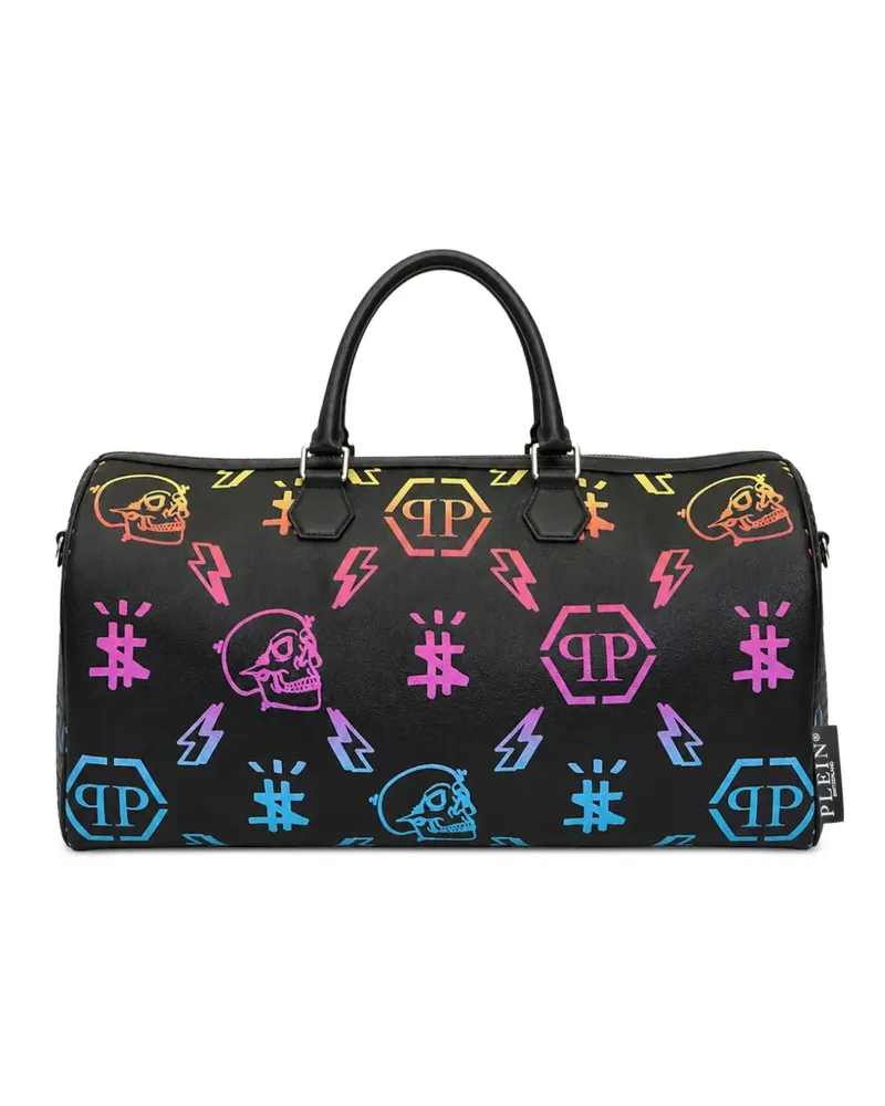 Philipp Plein Reisetasche mit Regenbogen-Monogramm - Schwarz Schwarz