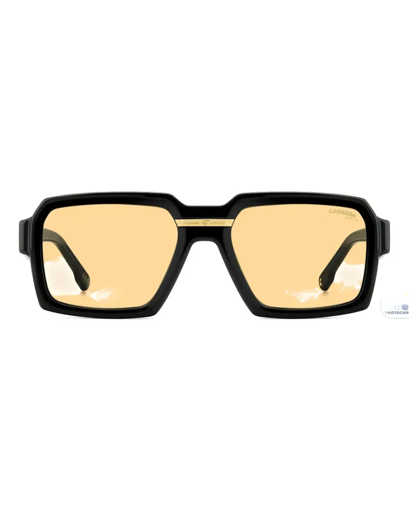 Carrera Sonnenbrille mit eckigem Gestell - Schwarz Schwarz