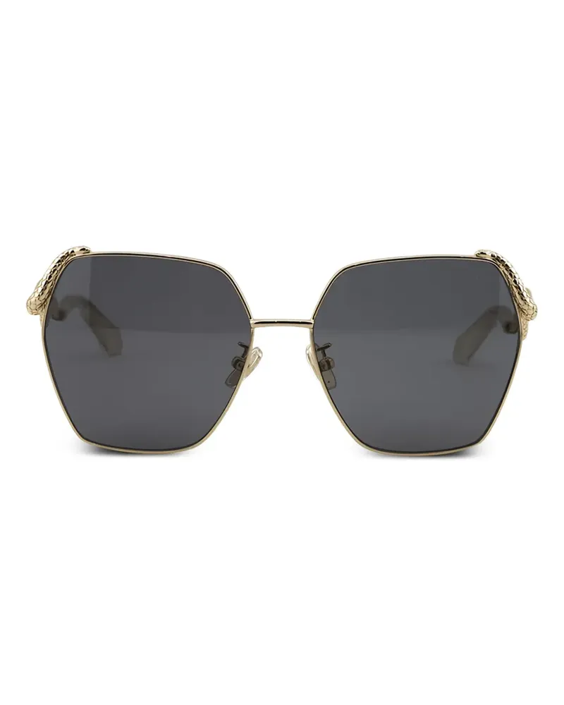 Roberto Cavalli geometric-frame snake-detail sunglasses - Gold Gold