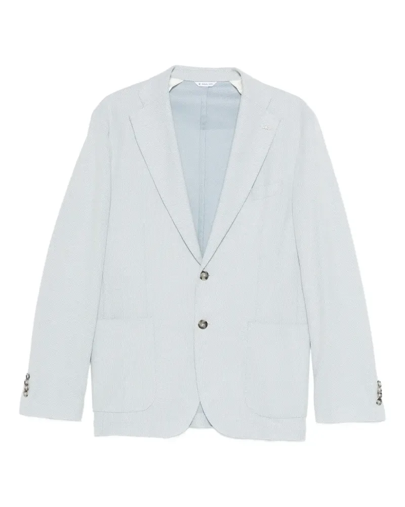 Manuel Ritz Gemustertes Sakko mit Knöpfen - Blau Blau