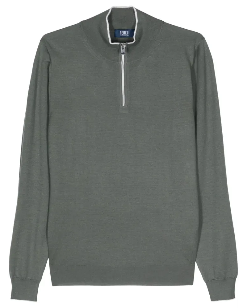 Fedeli Pullover mit Reißverschluss - Blau Blau