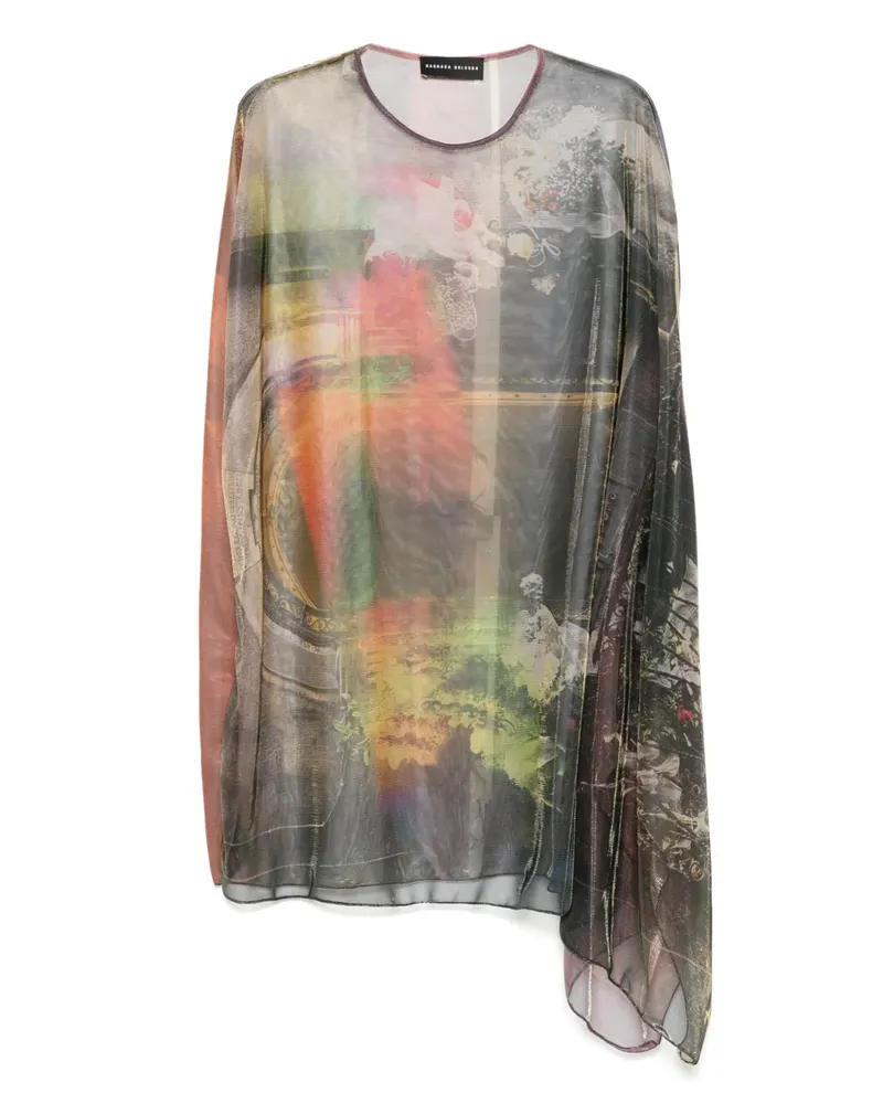 Barbara Bologna Cape mit Print - Grün Grün