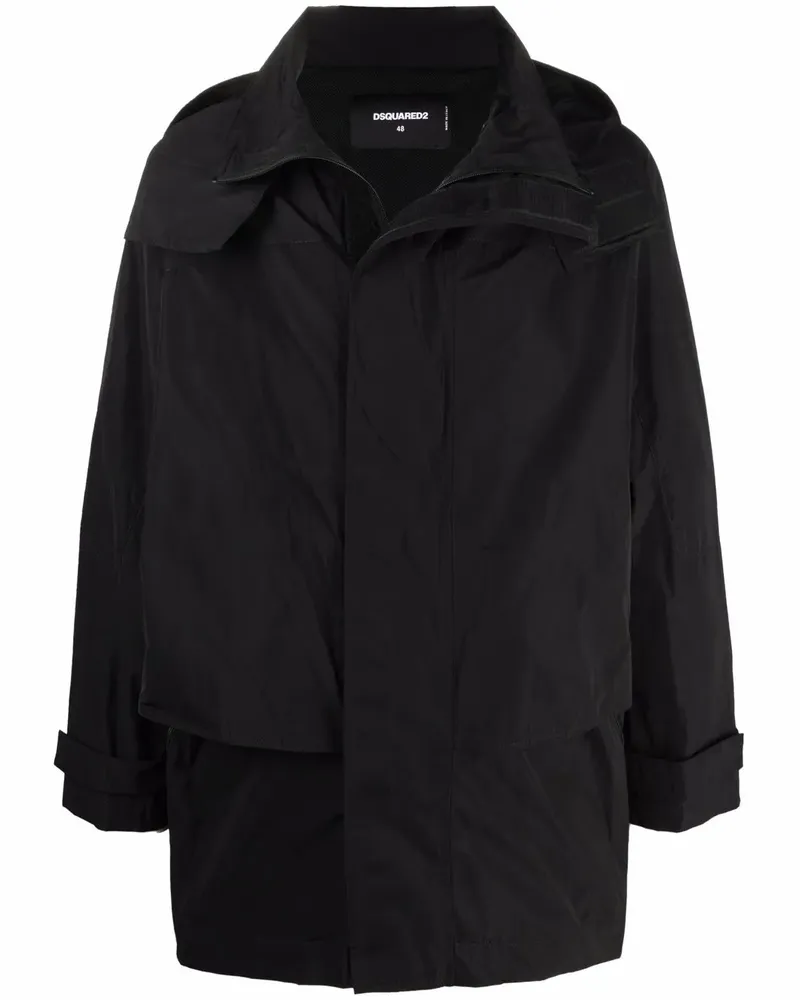 Dsquared2 Midimantel mit Logo-Print - Schwarz Schwarz