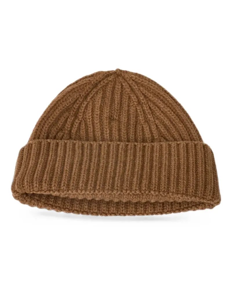 ARAGONA ribbed-knit beanie hat - Braun Braun