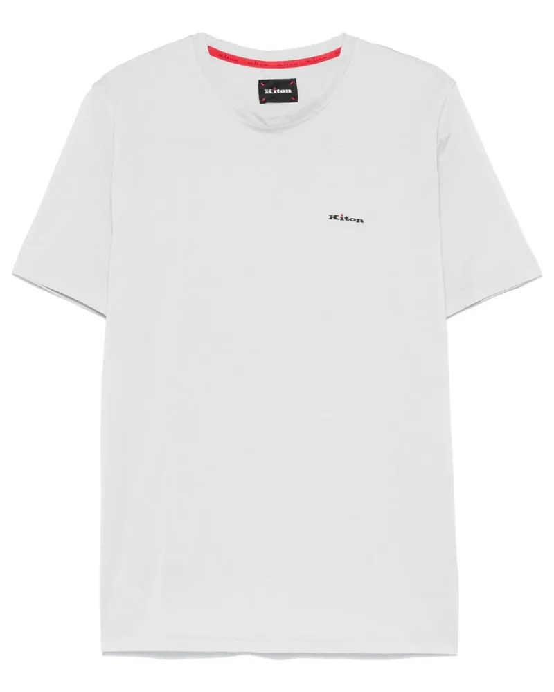 Kiton T-Shirt mit Logo-Stickerei - Grau Grau