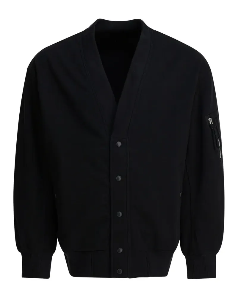 Comme des Garçons Cardigan mit Druckknöpfen und Reißverschlusstasche - Schwarz Schwarz