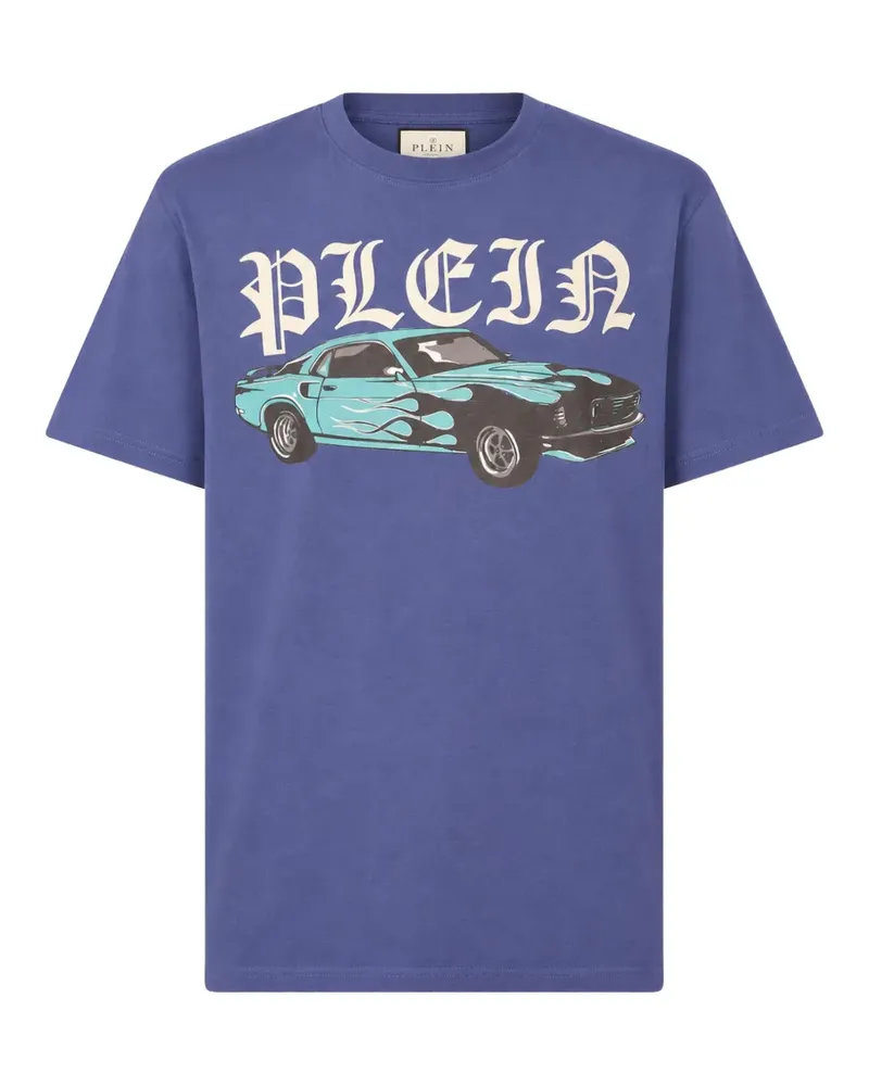 Philipp Plein graphic-print cotton T-shirt - Blau Blau