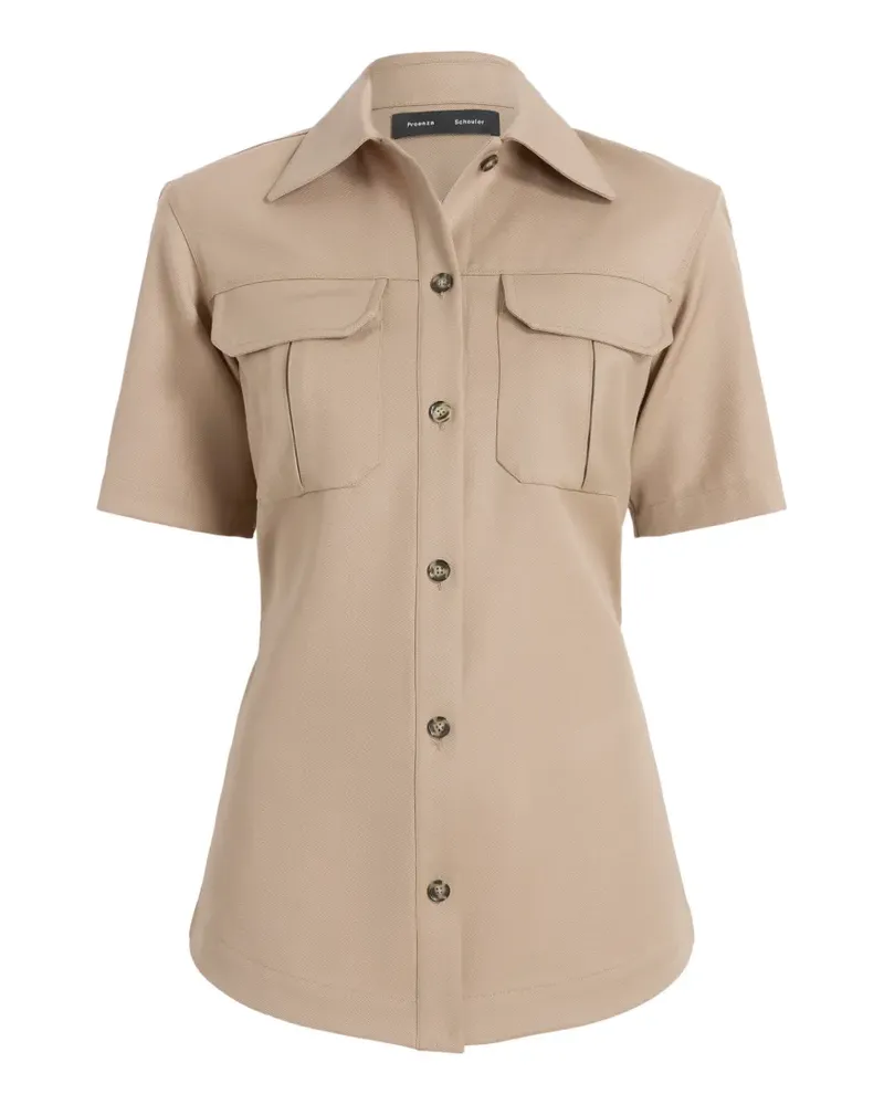 Proenza Schouler Nali top in wool gabardine - Nude Nude