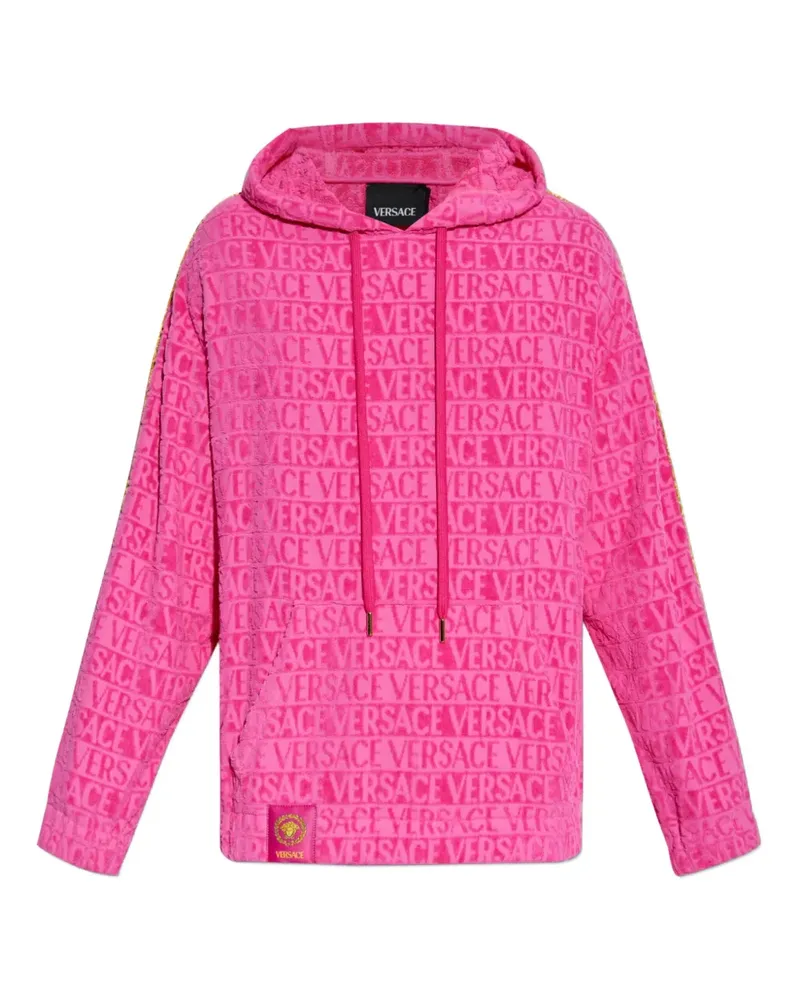 Versace Hoodie mit Jacquard-Logo - Rosa Rosa
