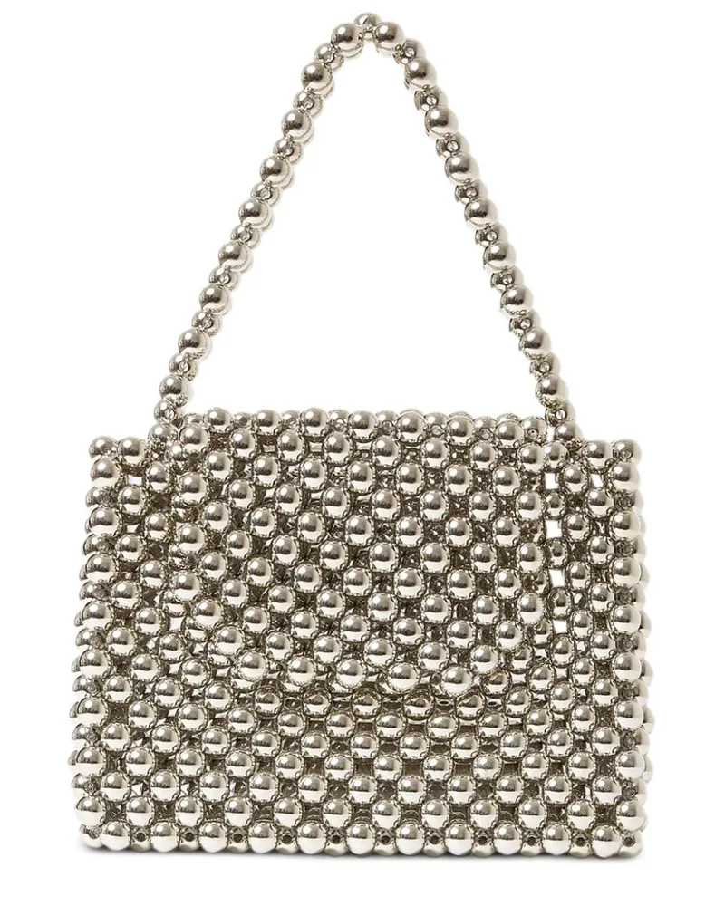 0711 Ani Handtasche mit Perlen - Silber Silber