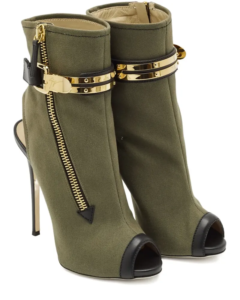 Giuseppe Zanotti ankle cutout peep-toe boots - Grün Grün