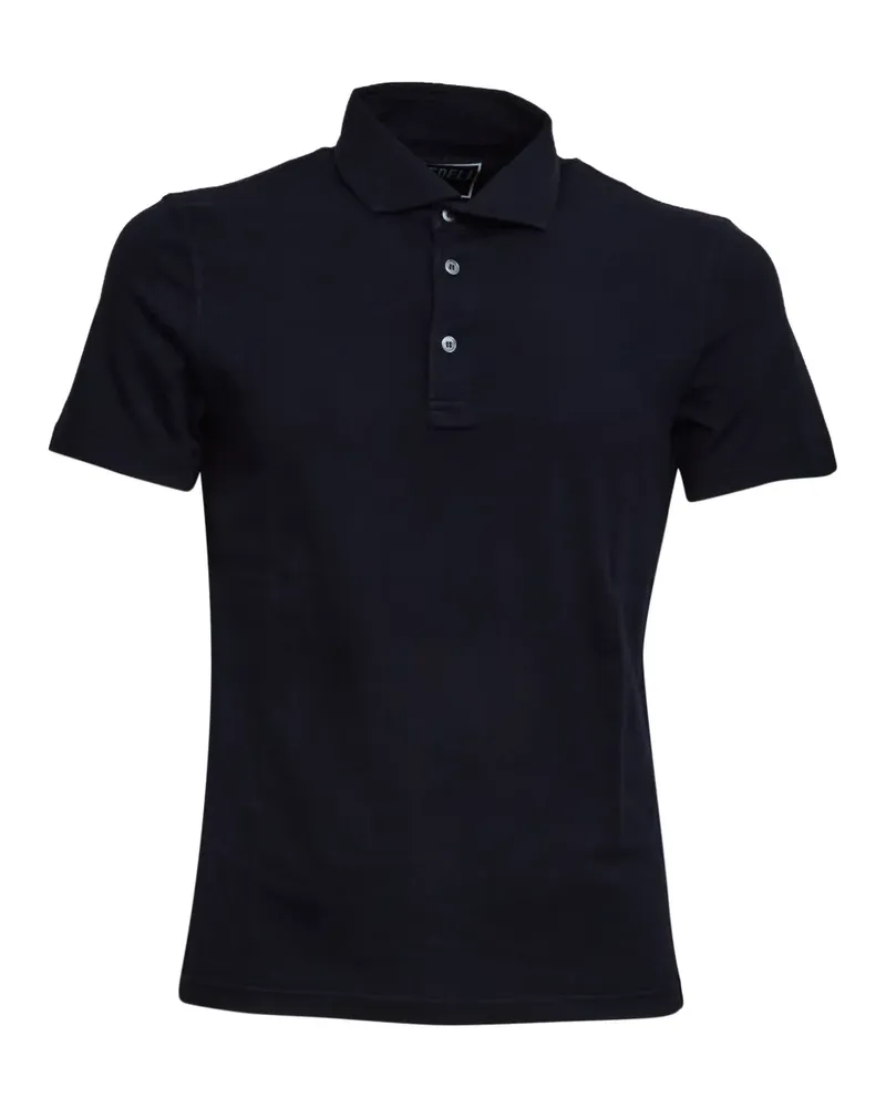 Fedeli Poloshirt mit Perlmutt-Knöpfen - Blau Blau