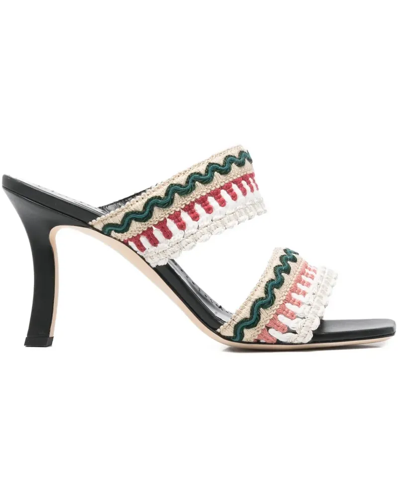 Manolo Blahnik 95mm Mabecomu woven sandals - Nude Nude