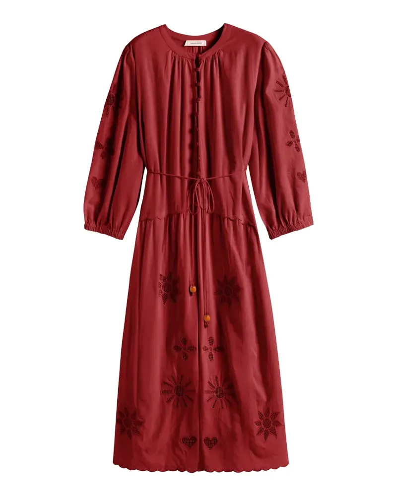 Chinti & Parker Midikleid mit Lochstickerei - Rot Rot