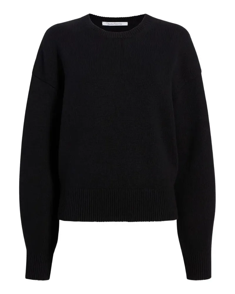 Another Tomorrow crew-neck dropped-shoulder sweater - Schwarz Schwarz