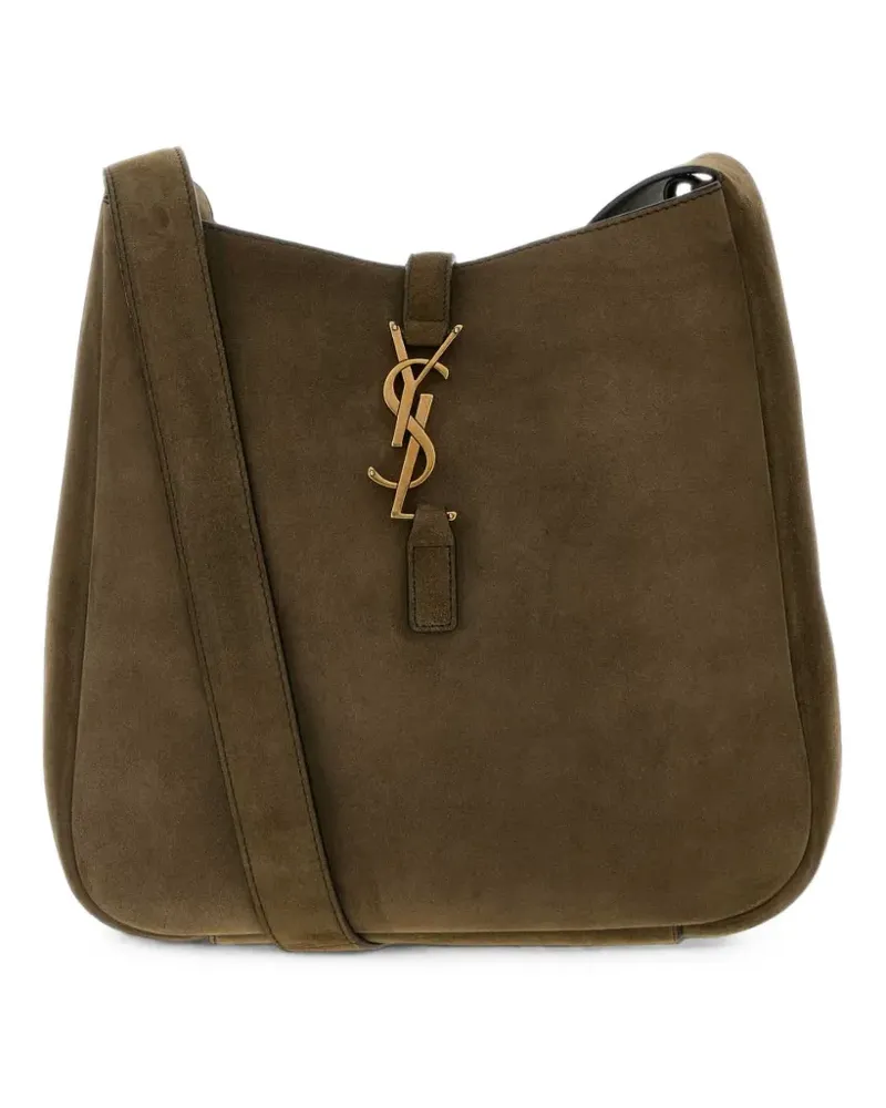 Saint Laurent Le 5 à 7 Umhängetasche aus Wildleder - Grün Grün