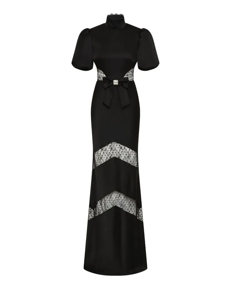 Rebecca Vallance Kurzärmeliges Noire Abendkleid - Schwarz Schwarz