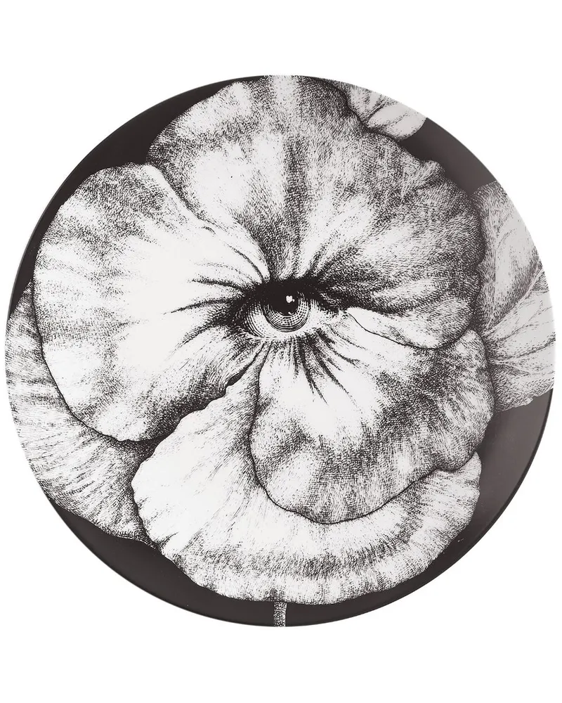 Fornasetti Tema e Variazioni N.92 Wandteller - Schwarz Schwarz