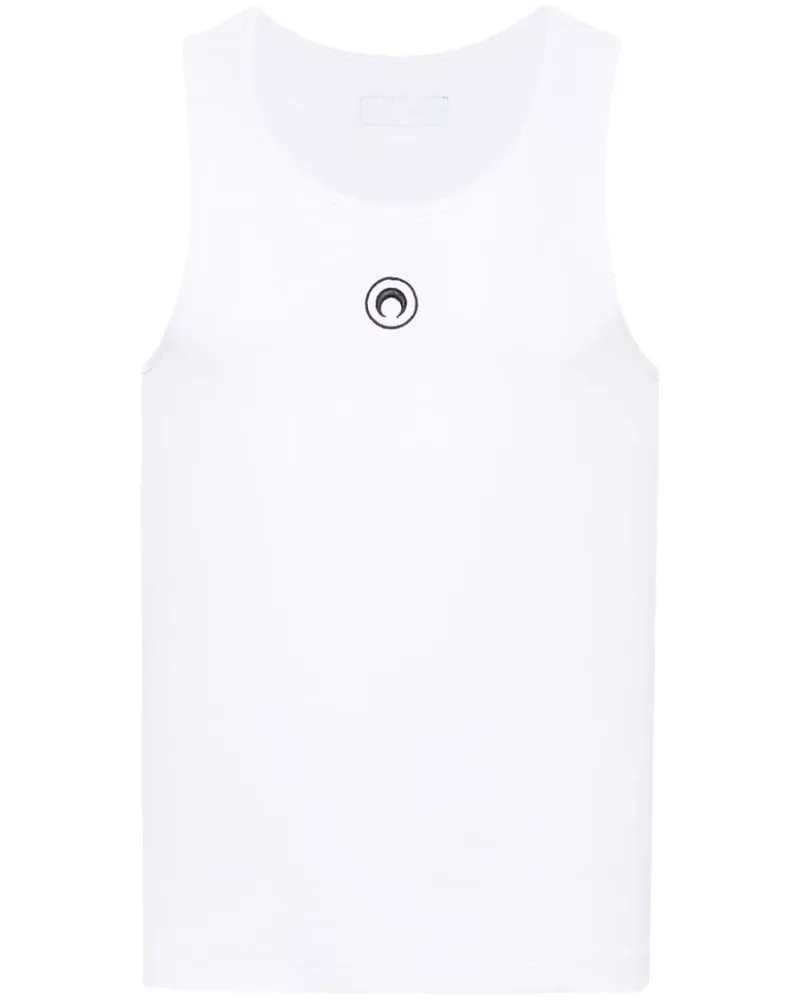 Marine Serre Tanktop mit Sichelmond-Stickerei - Weiß Weiß