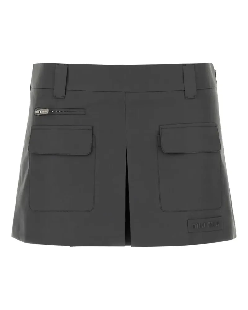 Miu Miu box-pleated mini skirt - Grau Grau