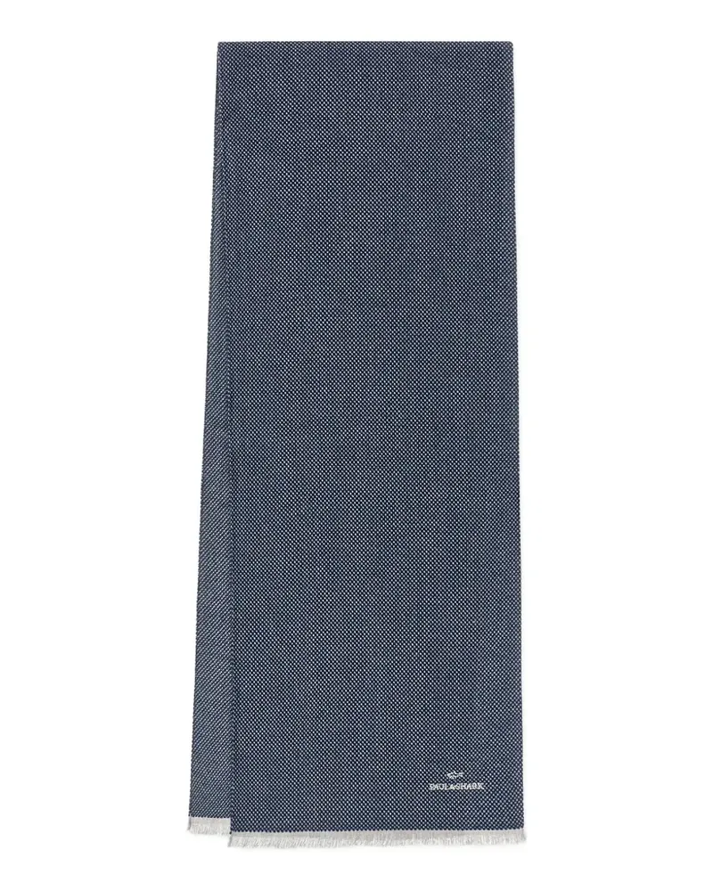 Paul & Shark Schal mit Logo-Stickerei - Blau Blau