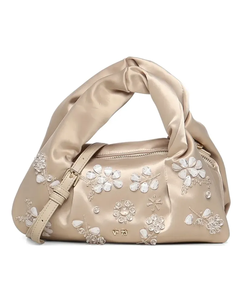 V°73 Mini Schultertasche mit Blumendetail - Nude Nude