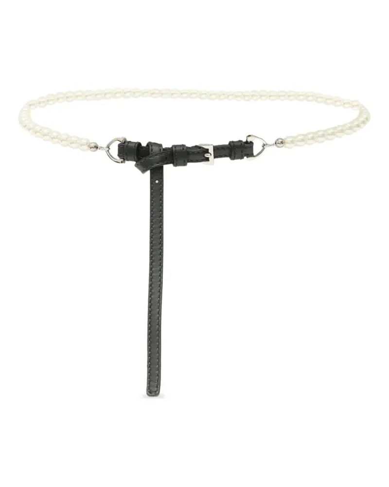 Ermanno Scervino faux-pearl leather belt - Schwarz Schwarz