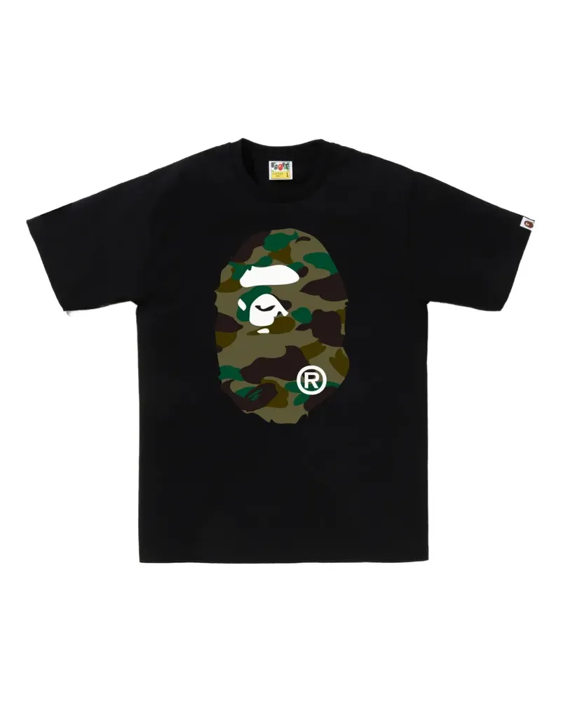 BAPE T-Shirt mit Camouflage-Print - Schwarz Schwarz