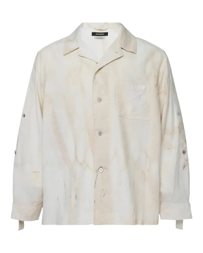 JiyongKim sun-bleached long-sleeve shirt - Nude Nude