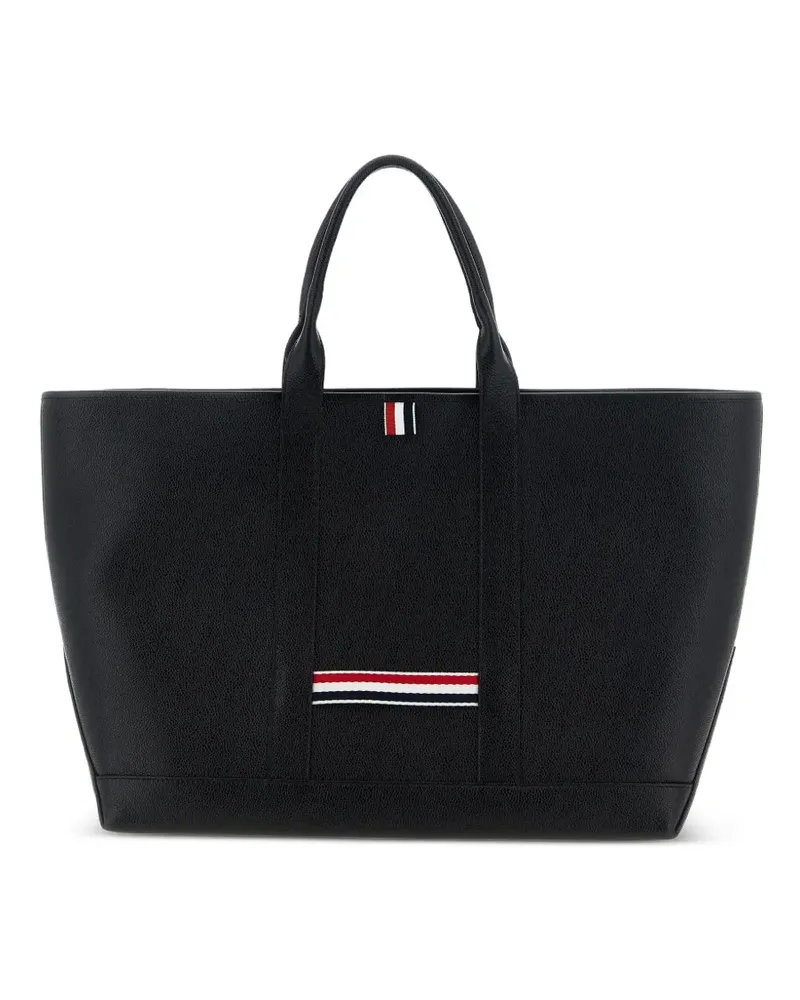 Thom Browne Mittelgroßer Tool Tote Bag aus Kalbsleder - Schwarz Schwarz