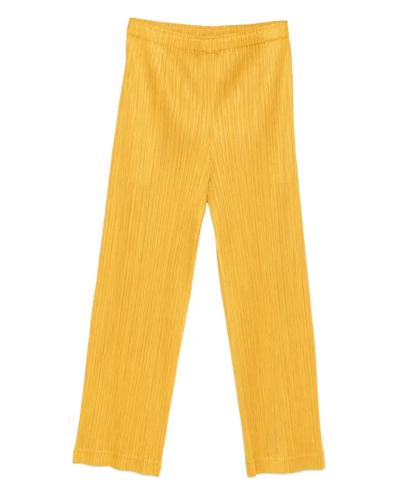 Issey Miyake Plisseehose mit geradem Schnitt - Gelb Gelb
