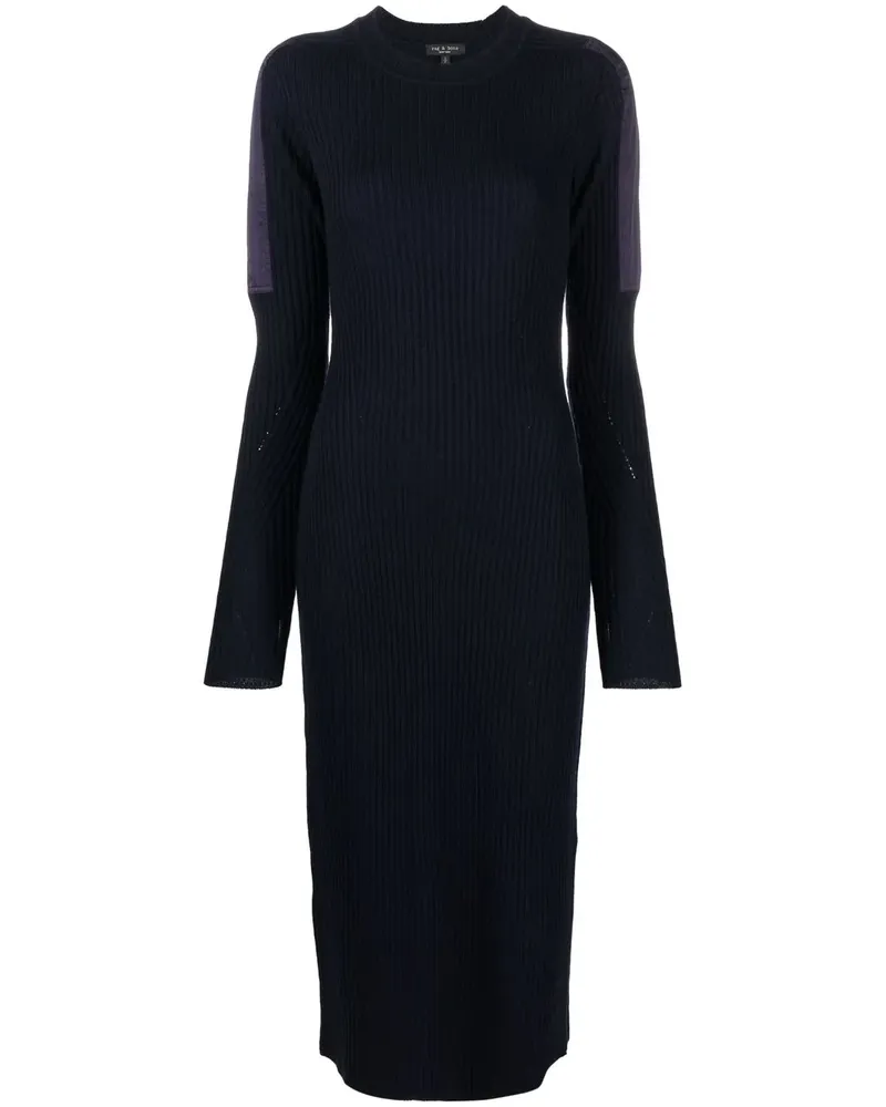 Rag & Bone Geripptes Nikole Midikleid - Blau Blau