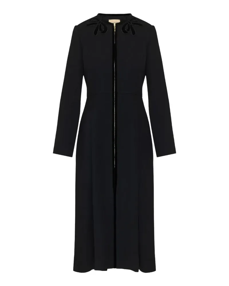 Valentino Garavani bow-embellished zip-fastening coat - Schwarz Schwarz