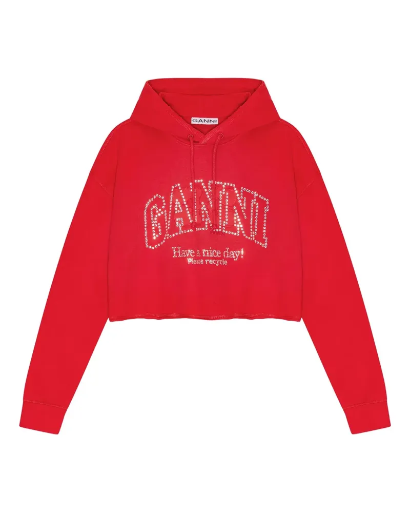 Ganni Hoodie mit Logo-Stickerei - Rot Rot