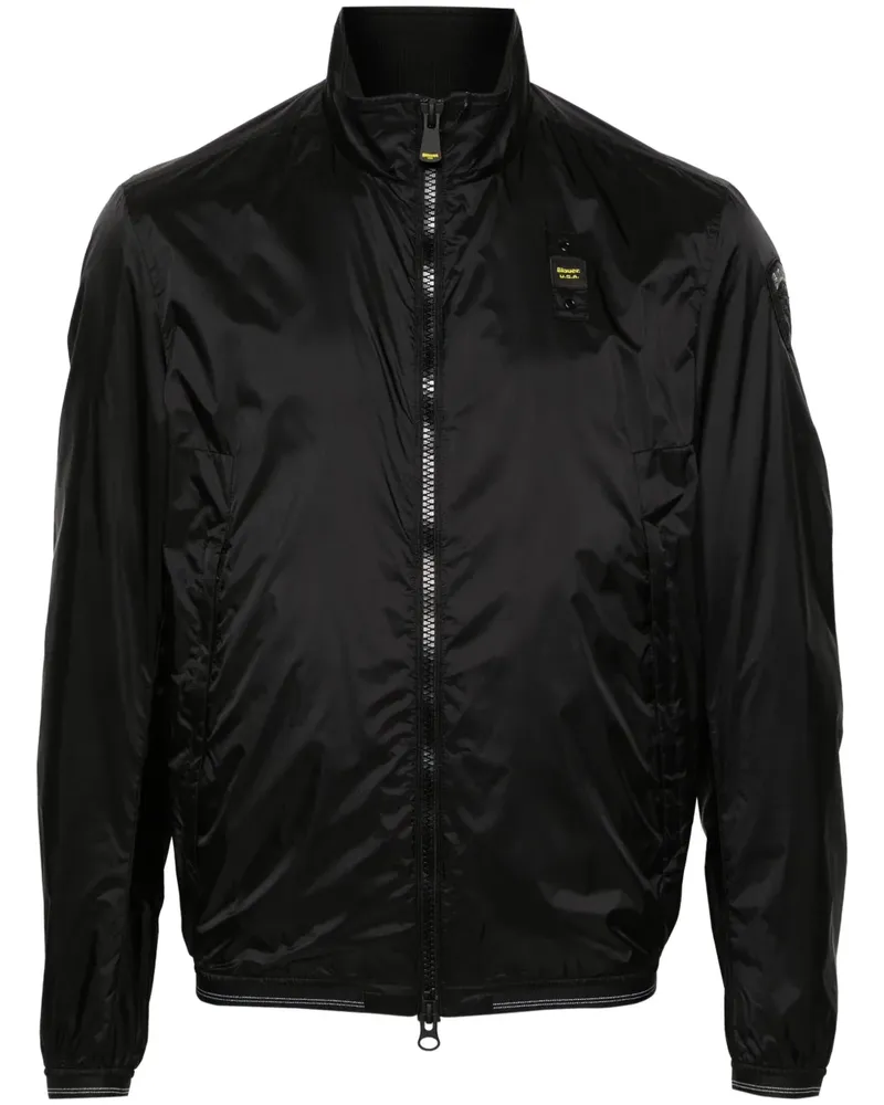 Blauer Marley Jacke mit Stehkragen - Schwarz Schwarz