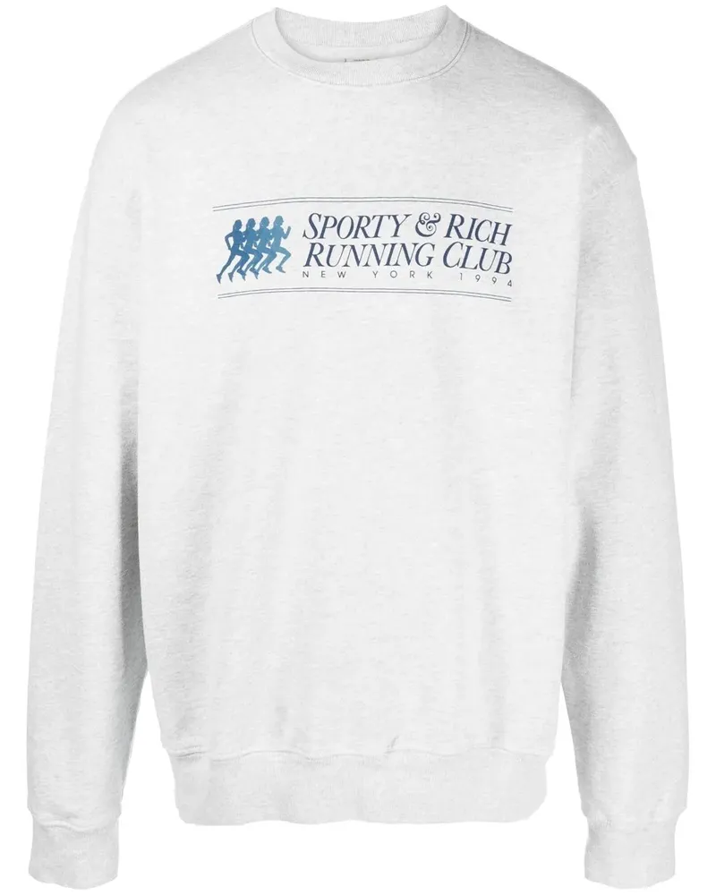 SPORTY & RICH Sweatshirt mit Logo-Print - Grau Grau