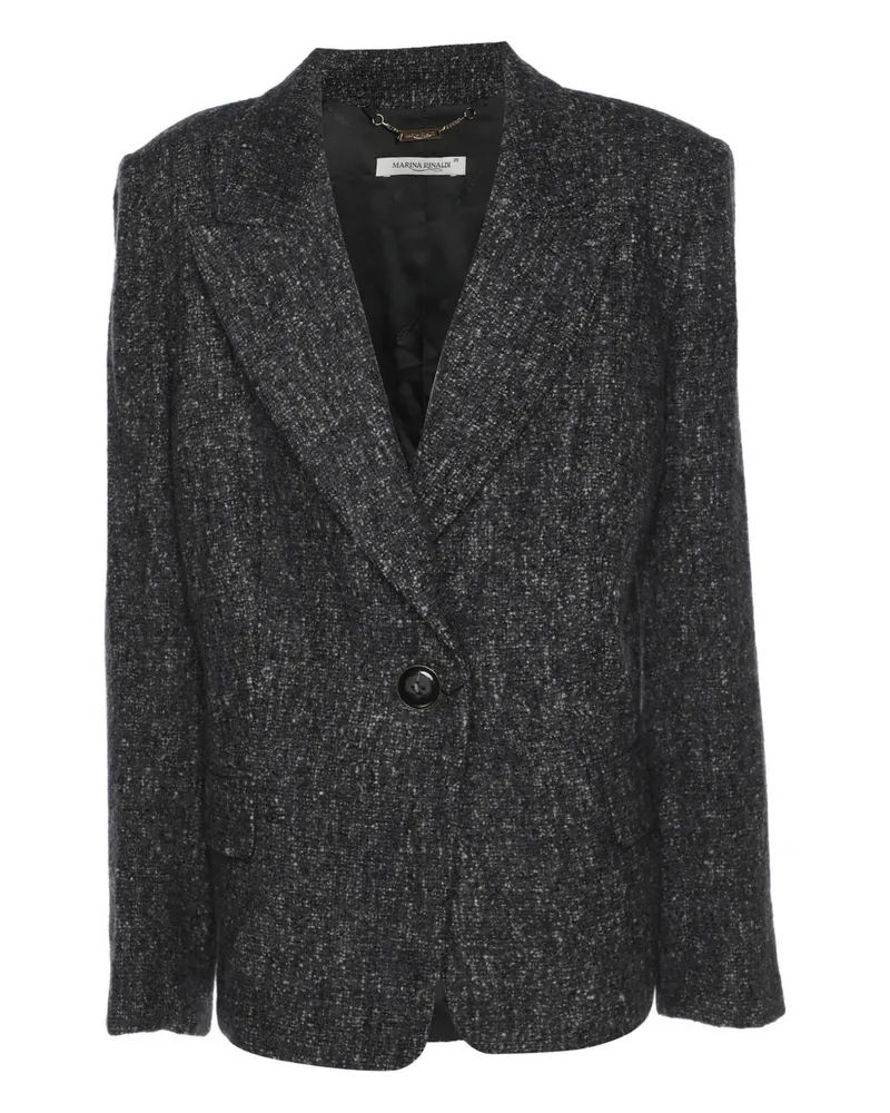 Marina Rinaldi single-breasted tweed blazer - Grau Grau
