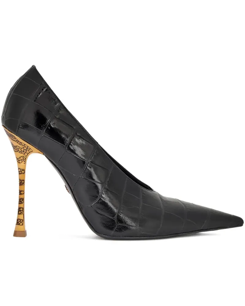 Roberto Cavalli Pumps mit Krokomuster - Schwarz Schwarz