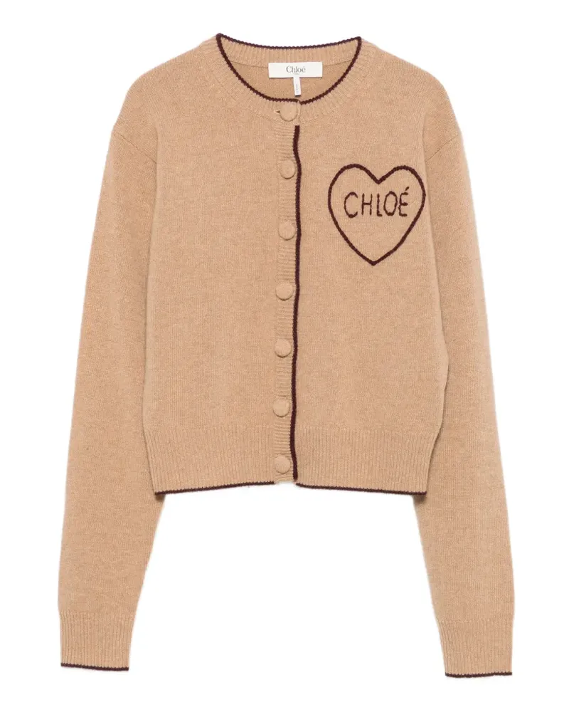 Chloé Cardigan mit Herz - Braun Braun